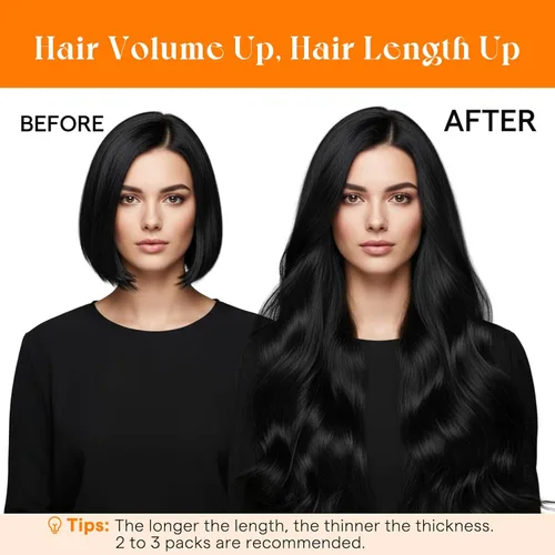 Vista 6 de Sunny Hair Extensiones de Cabello para Coser de Cabello Humano Real Negro Extensiones de Cabello en Trama para Mujeres Cabello Real Extensiones