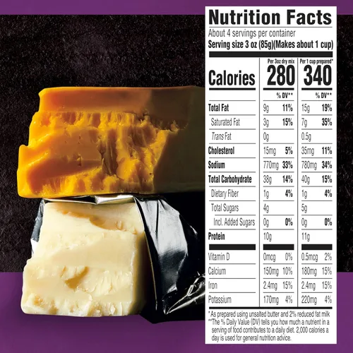 Vista 2 de Cracker Barrel Cena de Macarrones y Queso al Horno, 1 Bolsa, para Cena Fácil o Guarniciones, Sabor Cheddar Havarti, Sin Sabores ni Colorantes