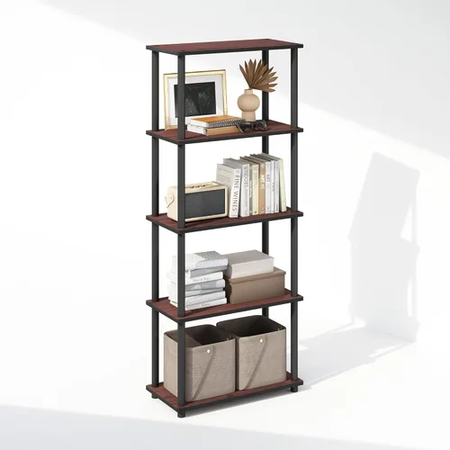 Vista 46 de Furinno Turn-N-Tube - Estantería de libros, estantería de 5 niveles, librero con estante de exhibición compacto multiuso, 11.6 x 23.6 x 57.4