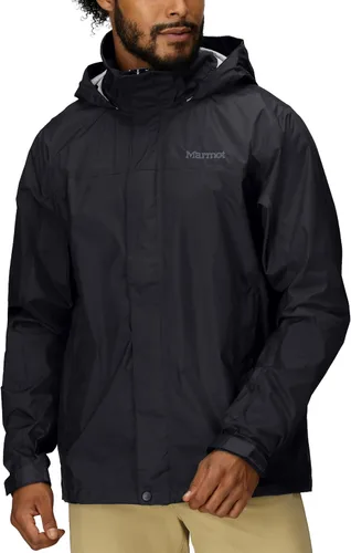 Vista 23 de MARMOT Chaqueta impermeable Precip Eco para hombre, 100% reciclada, transpirable, ligera, plegable Azul ártico