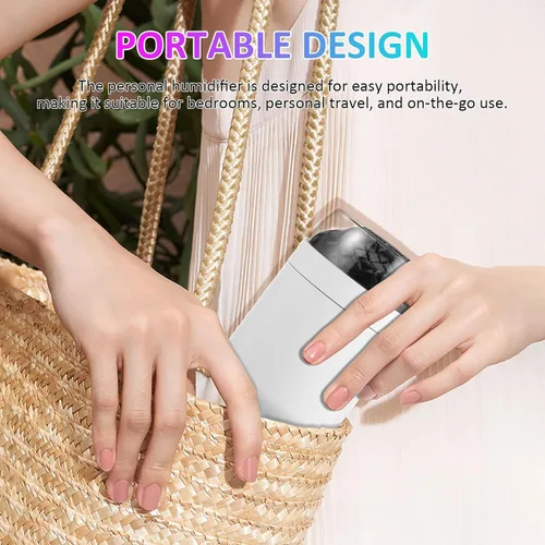 Vista 3 de TEHAUX Portable Humidifier with Built LED Light Quiet Desk Diffuser for Office Bedroom Car Aromatherapy Adjustable Mist Modes Usb-powered Nightstand