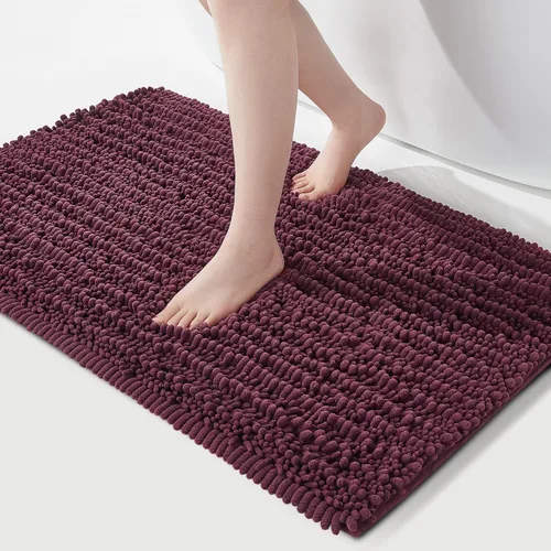 Vista 77 de FLOLEOPA Alfombras de baño de microfibra suave y esponjosa, tapetes de baño absorbentes, antideslizantes, lavables a máquina y de secado rápido