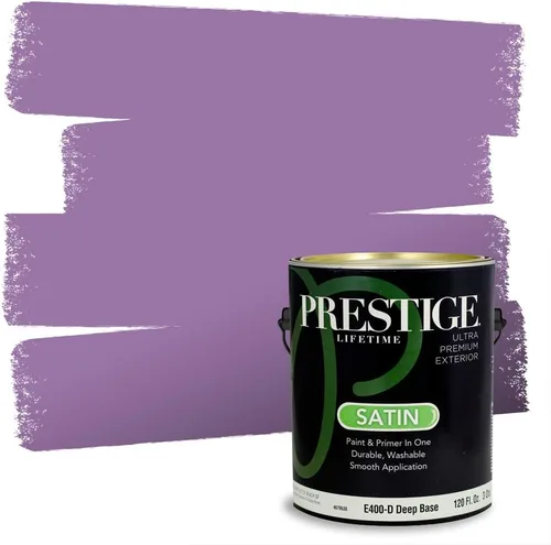 Vista 117 de PRESTIGE Pinturas de pintura interior e imprimación en uno, 1 galón, plano, combinación comparable de Sherwin Williams* Kimono Violet*