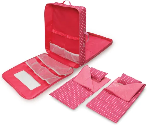 Vista 8 de Badger Basket Muñeca De Juguete Doble Trolley Carrier Estuche De Viaje Con Dos Sacos De Dormir Y Almohadas Para Muñecas De 18 Pulgadas