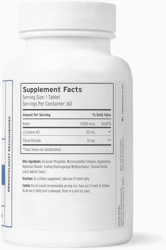 Vista 6 de Elon Matrix 5000 - Vitaminas de biotina de 5000 mcg para el crecimiento del cabello con liberación prolongada - Promueve un cabello sano y fuerte