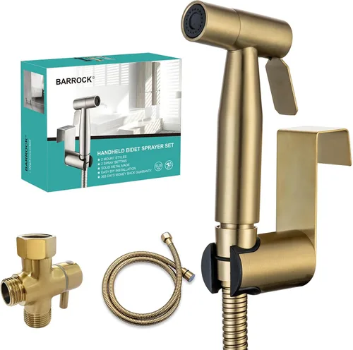 BARROCK Rociador de Bidé para Inodoro, Rociador de Chorro Manual para Inodoros Existentes con Manguera de Bidé, Ducha Musulmana de Presión de Agua