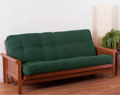 Vista 90 de Blazing Needles Renewal - Colchón futón de sarga de 8 pulgadas, individual, color borgoña