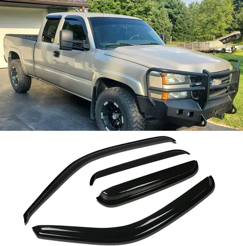 Vista 20 de CL4P01 Deflector de viento para ventana lateral, 4 piezas de montaje exterior con cinta adhesiva para protección contra la lluvia, parasol