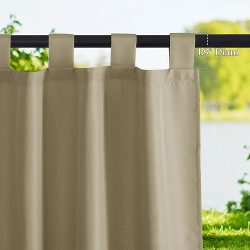 Vista 2 de NICETOWN 2 paneles de cortinas para exteriores, impermeables, con pestaña superior, aislamiento térmico, para interiores y exteriores, cortinas