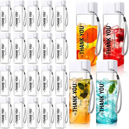 Vista 10 de Maxdot - 24 botellas de agua reutilizables de agradecimiento a granel, 17 Negro