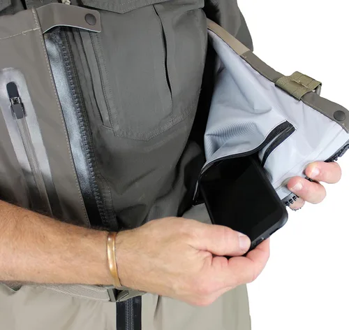 Vista 4 de Paramount Outdoors Deep Eddy - Vadeador de pesca transpirable con cremallera y calcetines de pecho