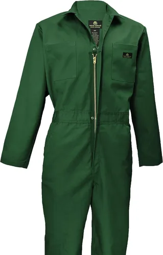 Vista 23 de Natural Uniforms Overol de sarga de manga larga con cremallera para hombre, resistente a las manchas y a las arrugas