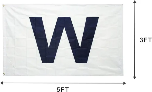 Vista 2 de Bandera de poliéster Chicago Wrigley Field W Win de 3 x 5 pies con ojales de latón