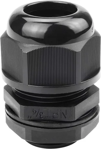 Vista 21 de Surtido de prensaestopas de nailon IP68, impermeable, con certificación UL y compatible con RoHS, 20 piezas, alivio de tensión de cable de 1/4 Negro