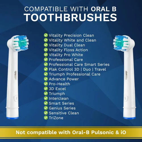 Vista 2 de Cabezales de repuesto compatibles con Oral B, paquete de 16 cabezales de cepillo de dientes Aster compatibles con Oral B Braun Professional