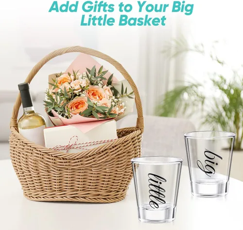 Vista 5 de Lounsweer 2 Piezas Vasos de Chupito de Hermandad Grande Pequeña con Base Gruesa Regalos de Hermandad Grande Pequeña 2 oz Vasos de Chupito de Tequila