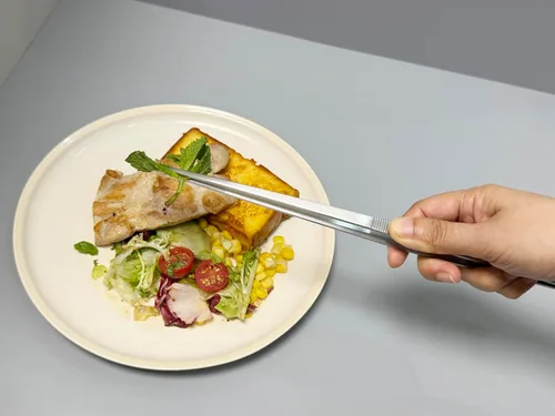 Vista 3 de JETKONG Pinzas de cocina de 12 pulgadas, pinzas de cocina finas, pinzas de cocina extralargas de acero inoxidable