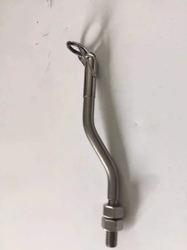 Vista 2 de Varilla guía de acero inoxidable plateado OD8mm resistente con ojal de cerámica, acción rápida, soporte de caña de pescar giratoria para peces