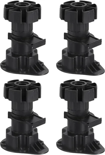 Vista 9 de uxcell Patas ajustables, 4 piezas de 1.811 x 2.362 in – Pie nivelador de muebles, marco de soporte nivelador de patas finas para cama, sofá, mesa