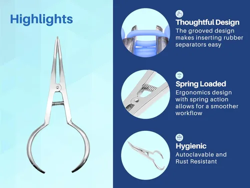 Vista 3 de ARTMAN INSTRUMENTS Separador de ortodoncia dental alicates de colocación de alicates separadores elásticos alicates de placer