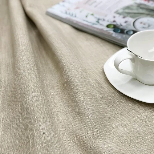 Vista 6 de always4u Cortinas 100% opacas con textura de lino, tejido casual, cortinas con aislamiento térmico para sala de estar, dormitorio, 2 paneles, beige