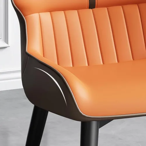 Vista 6 de LICOME Modern Kitchen Dining Chairs Set of 6 Modern Napa Leather High Back Padded Soft Seat,Carbon Steel Leg Living Room Side Chairs(Dark Dark