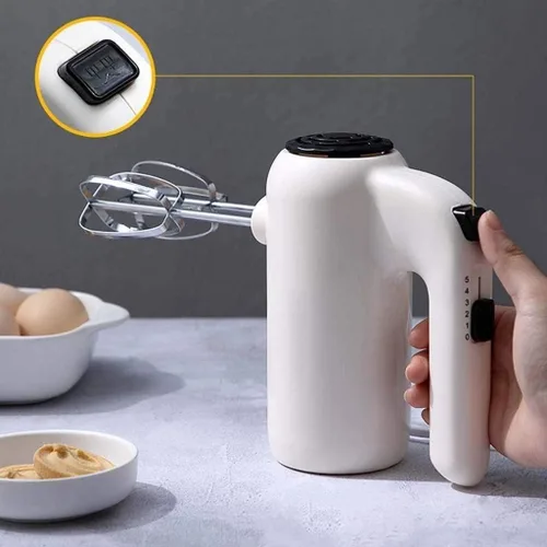 Batidor de huevos, batidora de mano eléctrica, batidora de mano de 5 velocidades, batidora de cocina batidora más ancha
