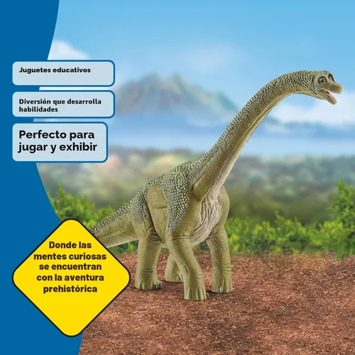 Vista 6 de Schleich Dinosaurios – Brachiosaurus de 9.5 pulgadas – Juguete realista y duradero de dinosaurio verde – Divertida figura educativa de dinosaurio