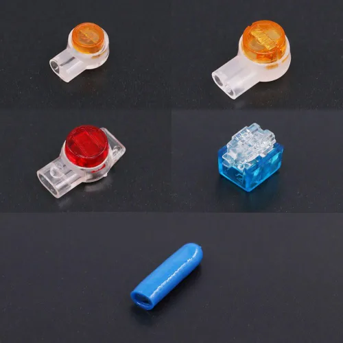 Vista 5 de Hilitchi Kit surtido de terminales de crimpado de conector de empalme a tope de cable de teléfono de datos - conector UY/UR/UB/B