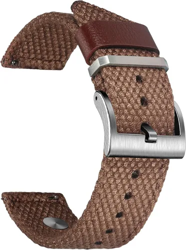 Vista 17 de torbollo Correas de reloj de liberación rápida, correa de reloj dura de 0.709 in para muñeca grande, correa de nailon de calidad y hebilla cepillada