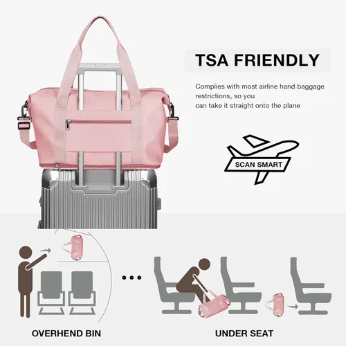 Vista 4 de Bolsa de viaje, bolsa de gimnasio deportiva, bolsa de hombro para fin de semana para mujer