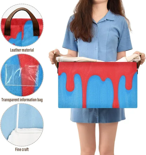 Vista 5 de Fashion Street Graffiti Painting Red Blue Sturdy Storage Basket Decorative Large Closet Organizer Bins with Handles Fabric Cubes for Organizing