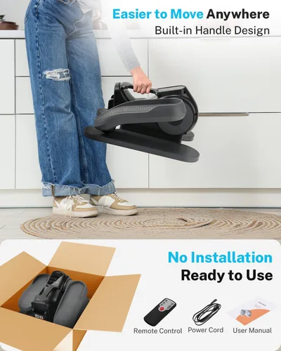 Vista 7 de Gonex Under Desk Elliptical Exercise Machine Electric Sitting Seated Leg Pedal Exerciser with Resistance for Seniors Elderly Home 3 in 1 Mini