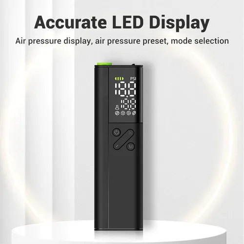 Vista 2 de Bomba de bola eléctrica, pantalla LED, bomba de aire con medidor de presión preciso, 5 modos de inflado, multifuncional de 3 a 18 psi, diseño