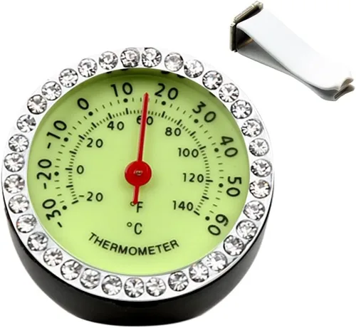 Vista 7 de Higrómetro para salpicadero de coche - Mini higrómetro para vehículo decorativo Clip para salida de aire