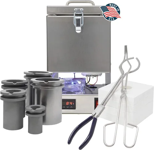 Mesa Deluxe QuikMelt de carga superior 10 oz 1, 2, 3, 8.8 lbs de horno, pinzas para horno, bridas de metal para fundición, horno de fusión fabricado