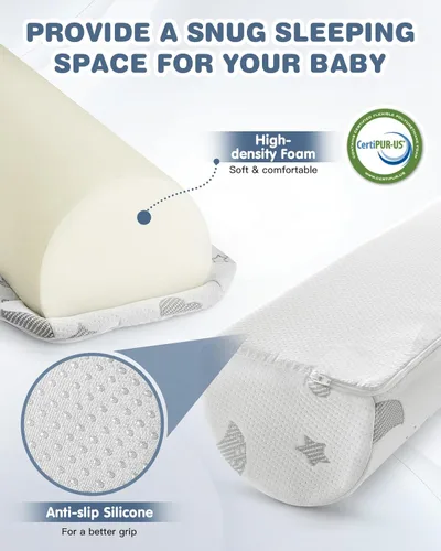 Vista 2 de Lilian&Gema Protector de cama para niños pequeños, rieles de cama para niños pequeños, rieles de cama de espuma para cama Queen, King, individual