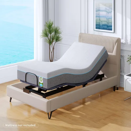 Vista 4 de Vipbear Base de cama ajustable individual XL, marco de cama de masaje doble cabezal y reposapiés, cama eléctrica con control remoto inalámbrico