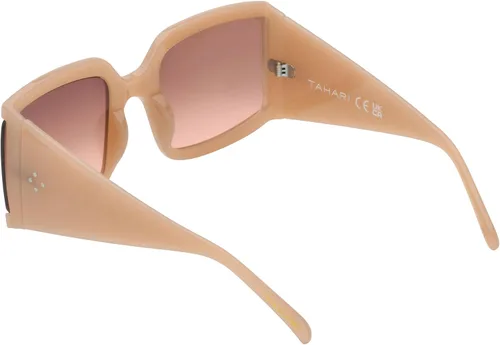 Vista 4 de TAHARI Gafas de sol cuadradas de gran tamaño, color nude, 2.362 in, Desnudo