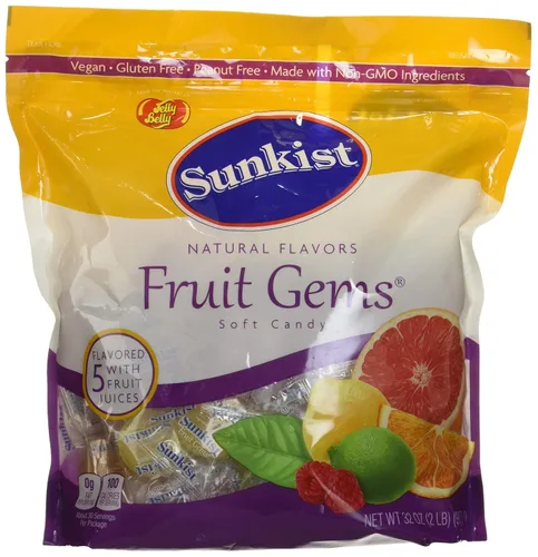 Sunkist Fruit Gems - Caramelos suaves, sabores naturales surtidos, 2 libras