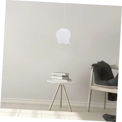 Vista 6 de Pantalla de cristal de lirio, pantalla de lámpara de iluminación decorativa, pantalla de vidrio de repuesto, pantalla de luz de vidrio, accesorios