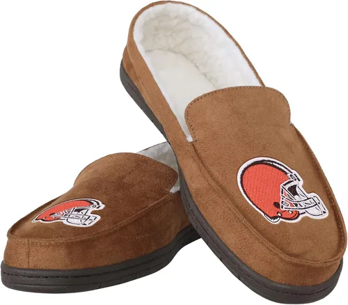 FOCO Mens NFL Team Logo Moccasin Slippers