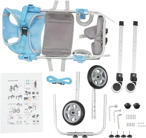 Vista 5 de Dog Wheelchair for Back Legs, Adjustable Dog Cart with Shock-Absorbing Wheels, Lightweight Mobility Support for Injured, Disabled Dogs, 22-27.6 lbs