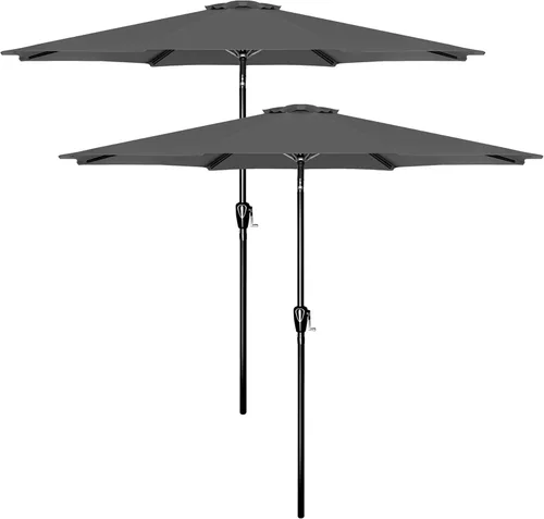 Vista 9 de Simple Deluxe - Paraguas de 9 pies para patio al aire libre, mesa de mercado, para jardín con botón de inclinación y manivela