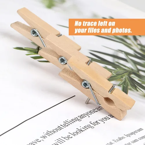Vista 3 de 50 piezas de chinchetas con clips de madera, chinchetas de madera duraderas, chinchetas decorativas, tachuelas para tablero de corcho, obras
