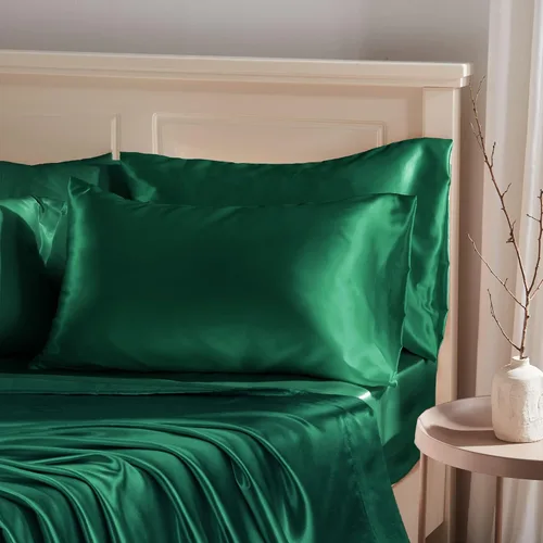 Vista 16 de Manyshofu Funda de almohada de satén naranja quemado para protección del cabello, 2 fundas de almohada estándar, fundas de almohada lujosas