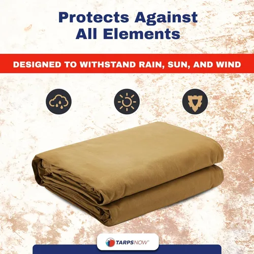Vista 6 de Tarps Now - Lona de lona resistente de 5 x 7 pies, resistente al agua de 36 milésimas de pulgada de grosor con ojales de acero inoxidable, lona