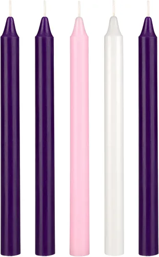 Vista 15 de Mega Candles Juego de 4 velas de adviento de Navidad sin perfume, velas autoajustables con núcleo de color sumergido a mano de 10 pulgadas x 7/8