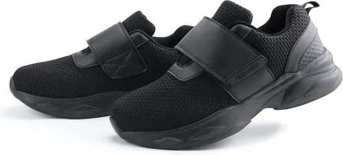 Vista 6 de Ortho+rest Zapatos ortopédicos para hombre con correa ajustable, transpirables para fascitis plantar, Negro