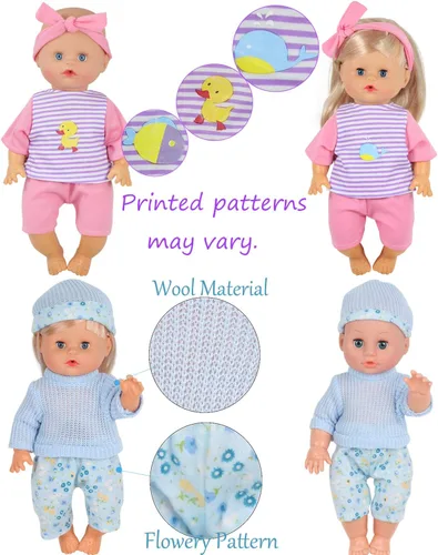 Vista 7 de 9 juegos para muñecas de bebé con vida de 9-10-11 pulgadas, vestido recién nacido, trajes de ropa con accesorio de cocina